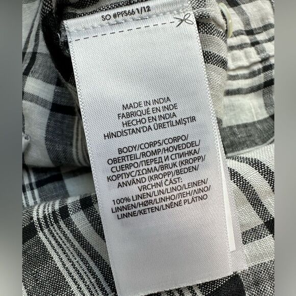 Polo Ralph Lauren Relaxed Fit Plaid 100% Linen Button Down Shirt Women’s Medium - Picture 5 of 7